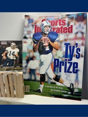 Ty Detmer Vintage Dec 1990 Sports Illustrated & trading card